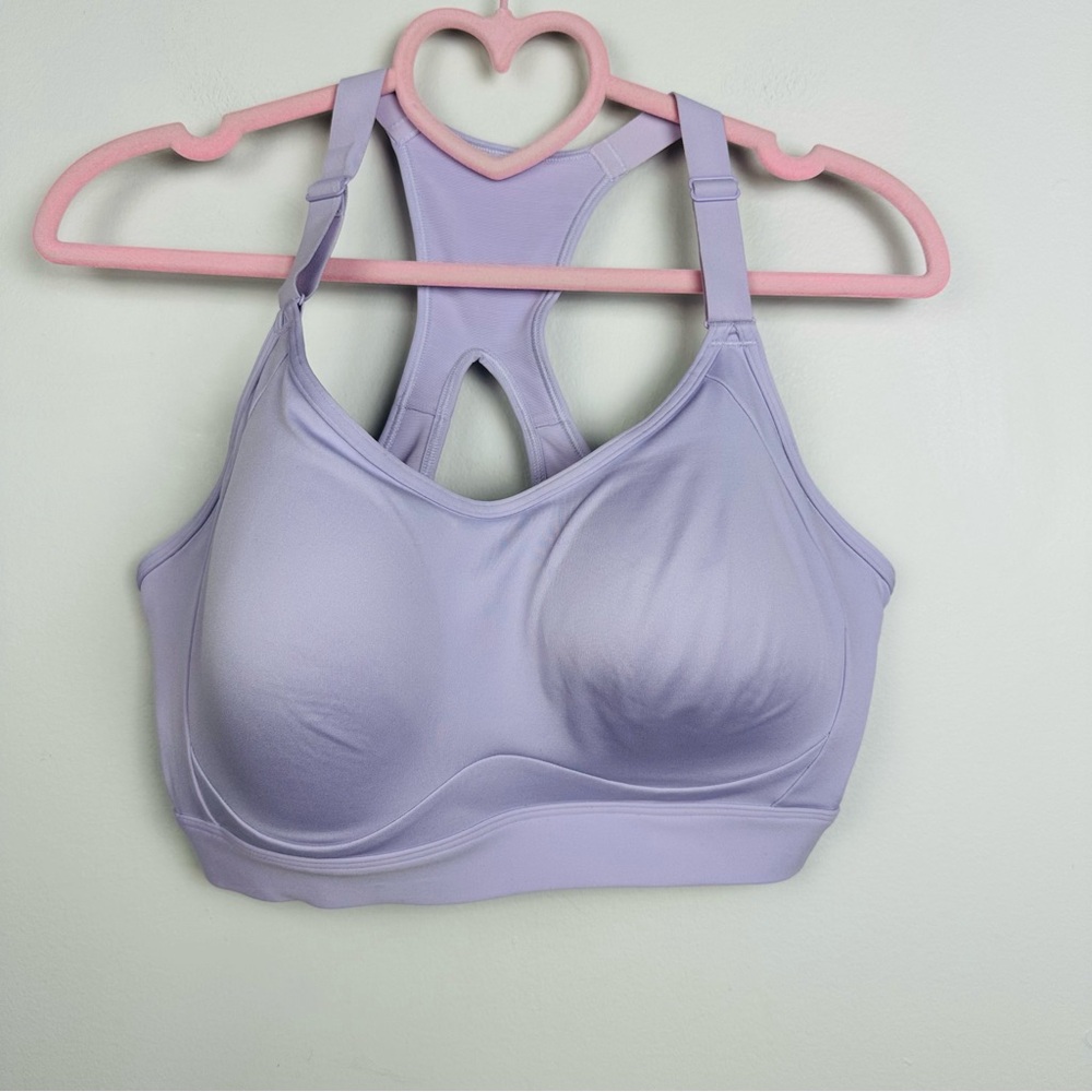 Gymshark NWOT Cut Out Back High Support Sports Bra Soft Lilac Size 36D